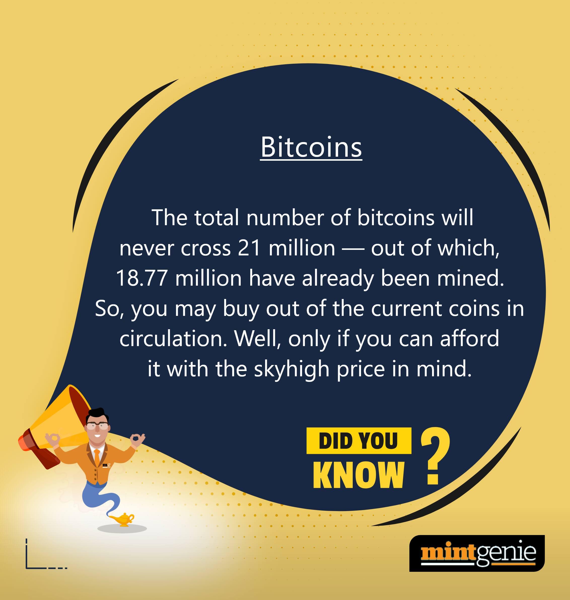 The total number of bitcoins has been capped at 21 million.