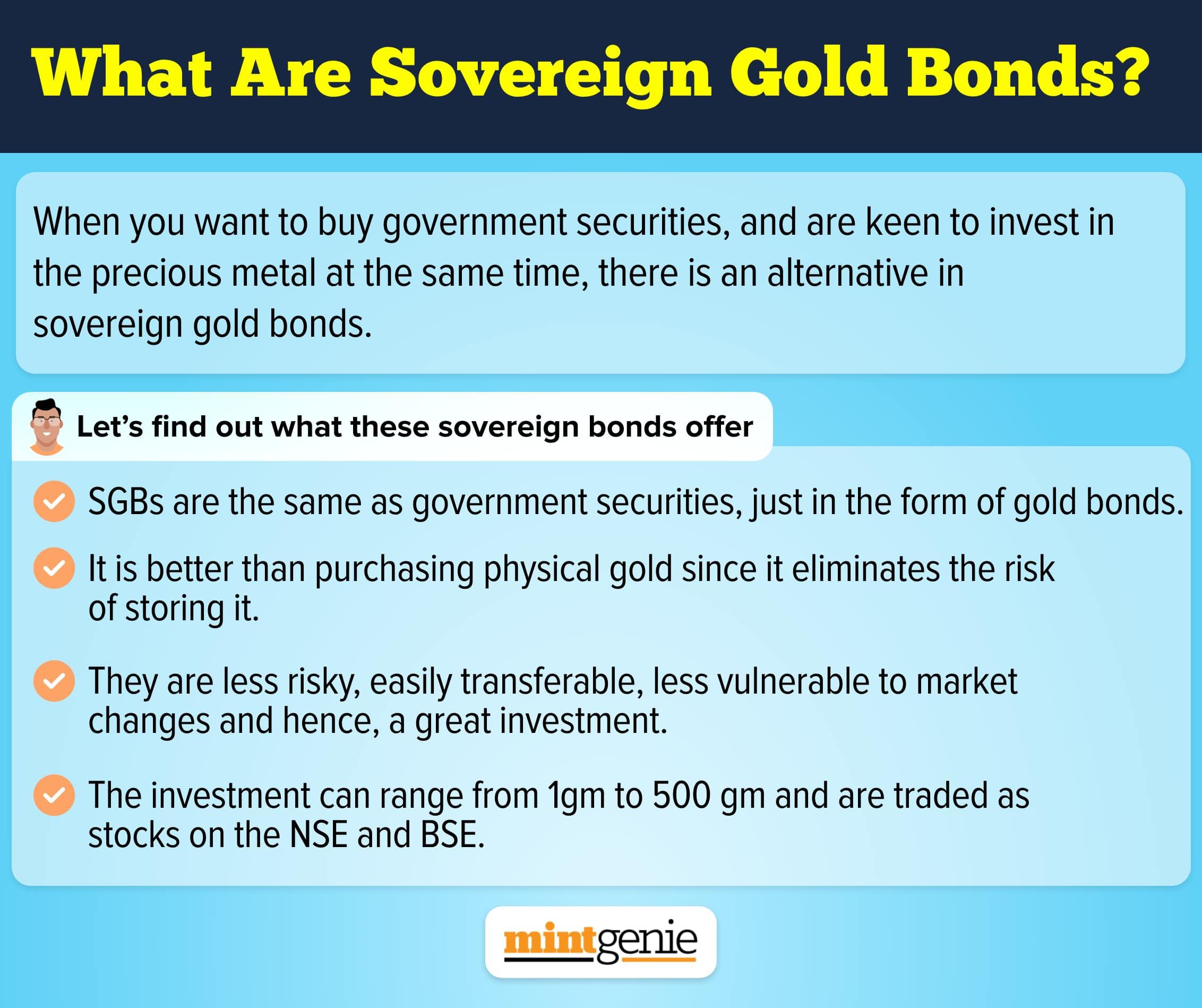 Sovereign Gold Bonds (SGBs) are government securities denominated in gold with one gram as a basic unit.
