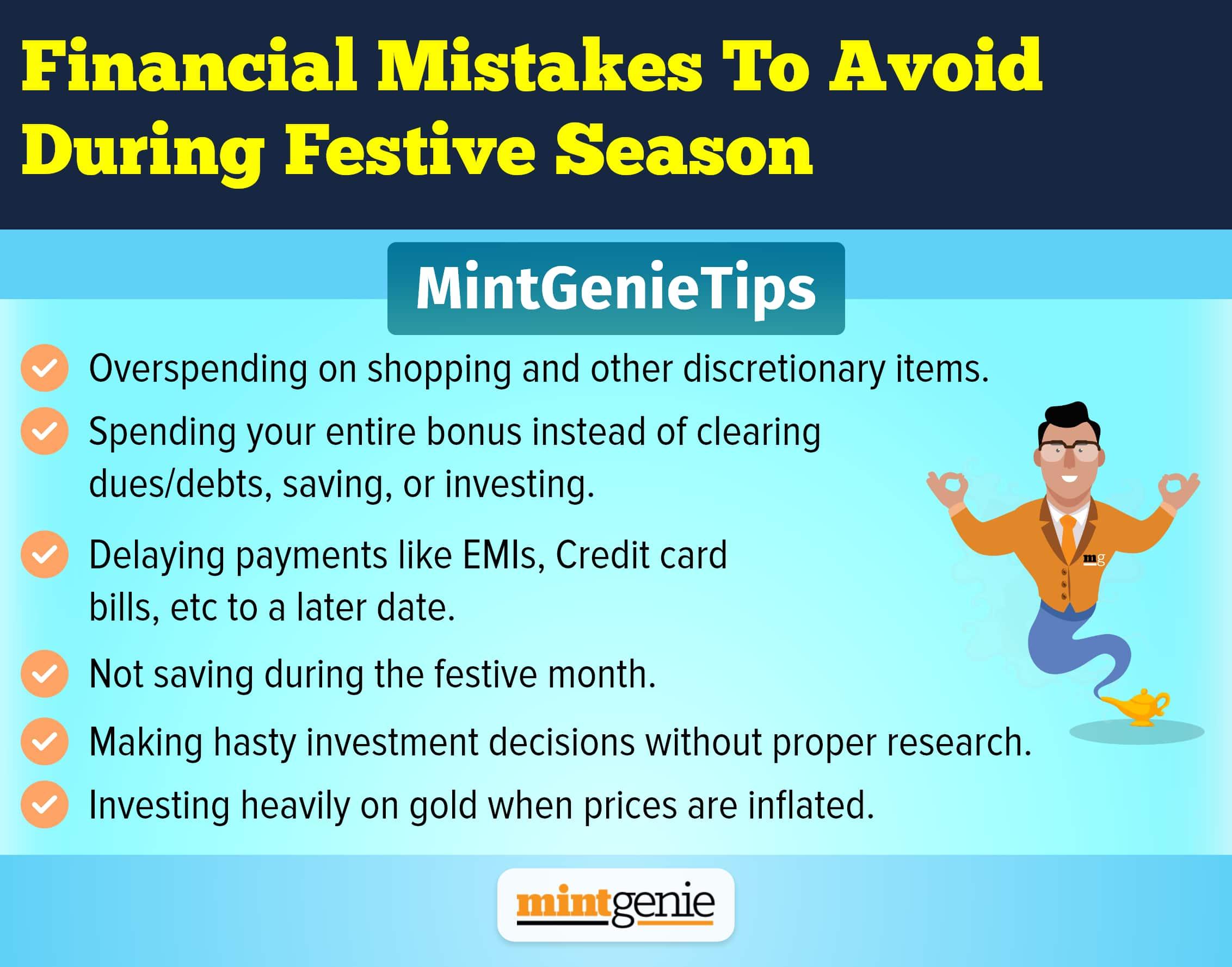 Financial Mistakes to avoid during festive season