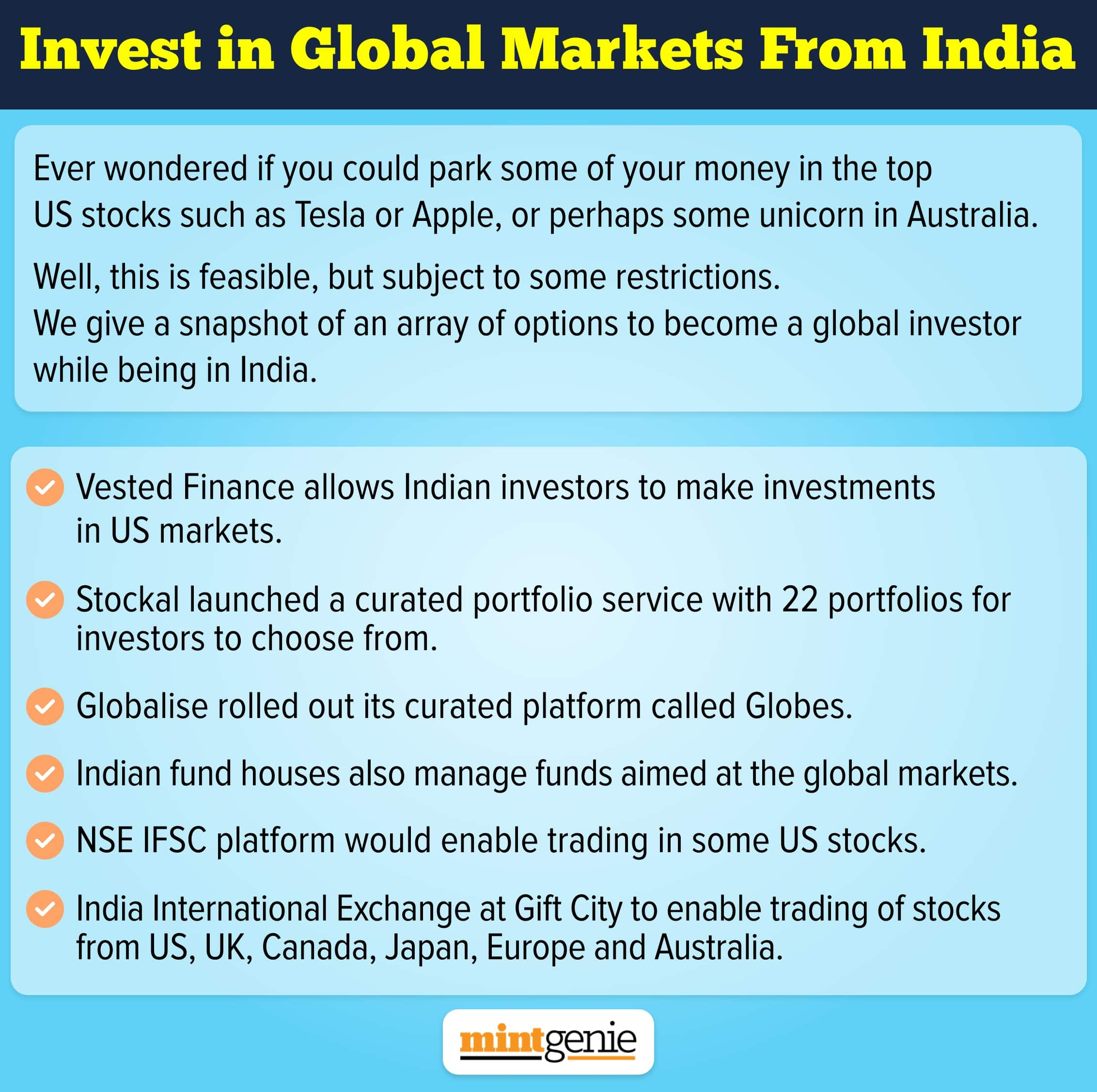 Invest in global markets from India. &nbsp;