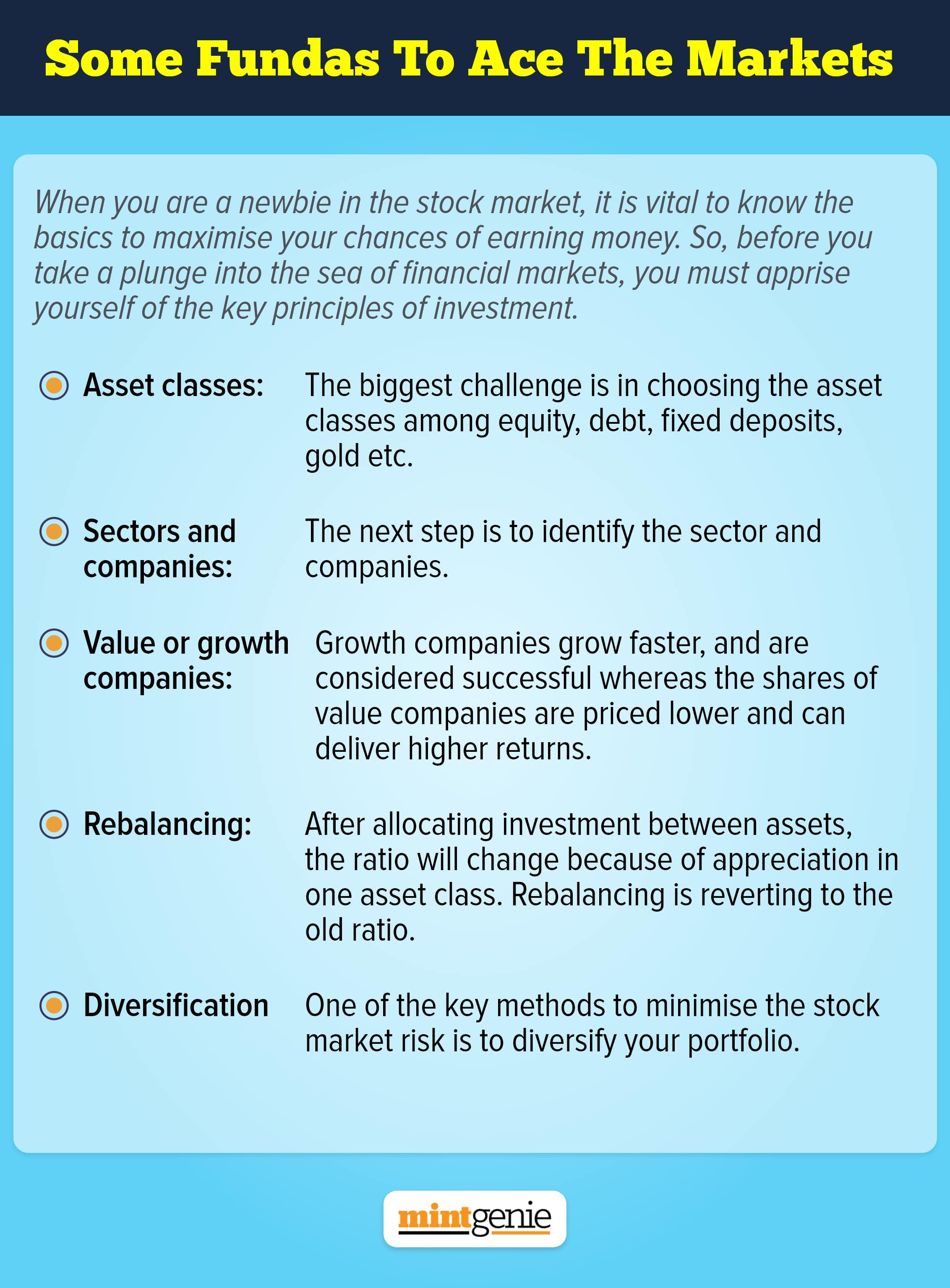 Some fundamentals to dominate the markets.