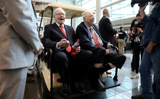 Berkshire Hathaway's Chairman Warren Buffett with Vice Chairman Charlie Munger. Photo: Reuters