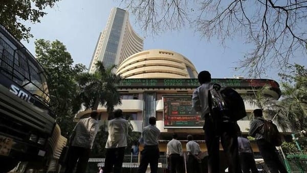 Sensex closed 874 points, or 1.53 percent, higher at 57,911.68 with 27 stocks in the green. Photo Credit: REUTERS/Francis Mascarenhas