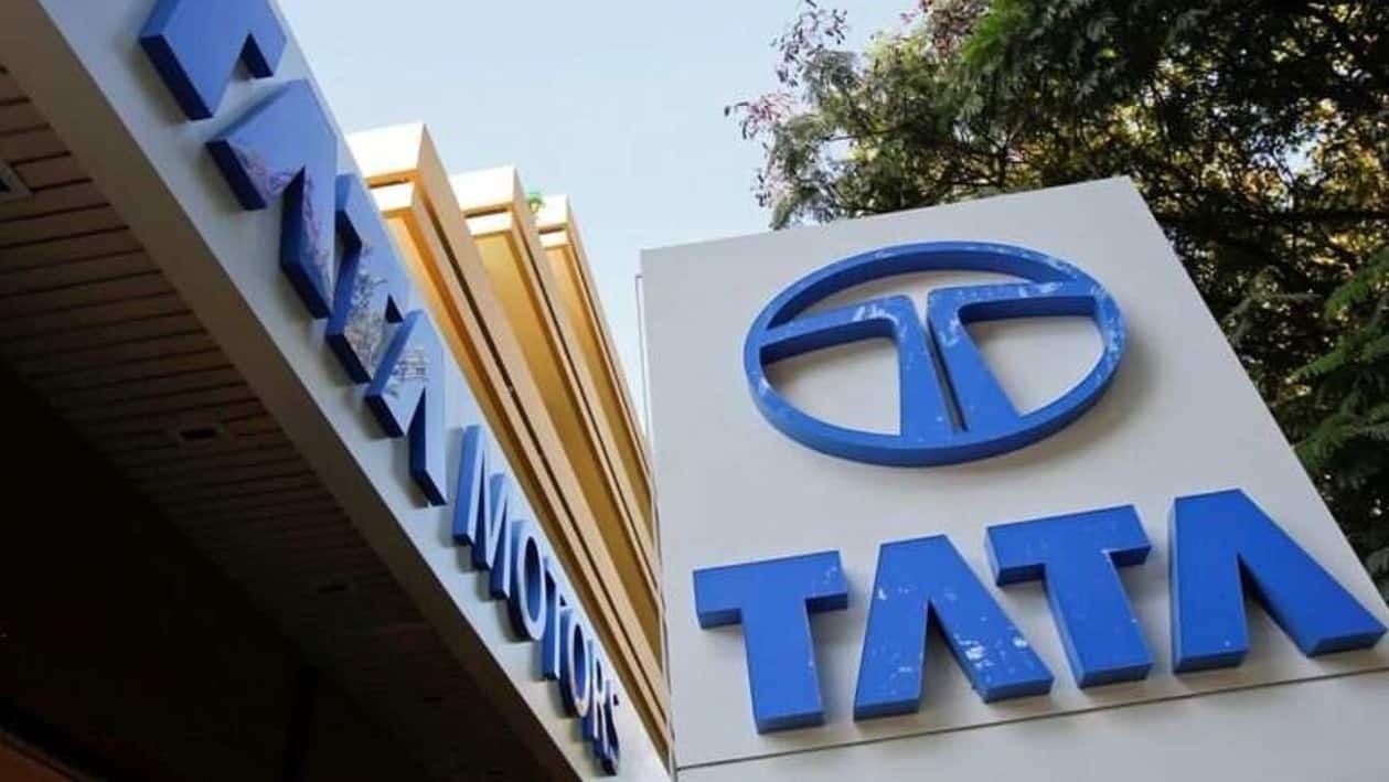 FILE PHOTO: Tata Motors logos are pictured outside their flagship showroom in Mumbai May 28, 2013. Picture taken May 28, 2013. REUTERS/Vivek Prakash/