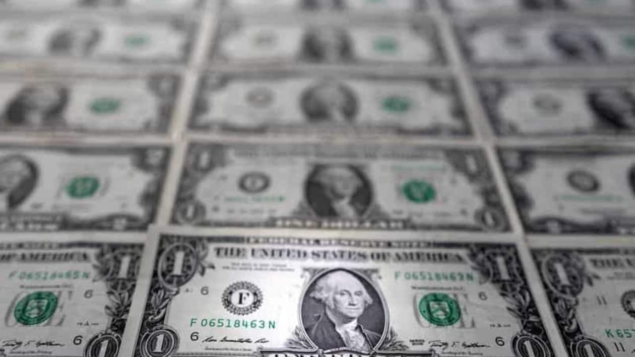 FILE PHOTO: U.S. dollar banknotes are displayed in this illustration taken, February 14, 2022. REUTERS/Dado Ruvic