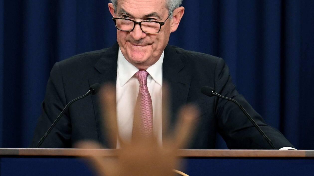 US Federal Reserve Chairman Jerome Powell takes questions during a news conference in Washington, DC, on May 4, 2022. - The Federal Reserve on Wednesday raised the benchmark lending rate by a half percentage point in its ongoing effort to contain the highest inflation in four decades. (Photo by Jim WATSON / AFP)