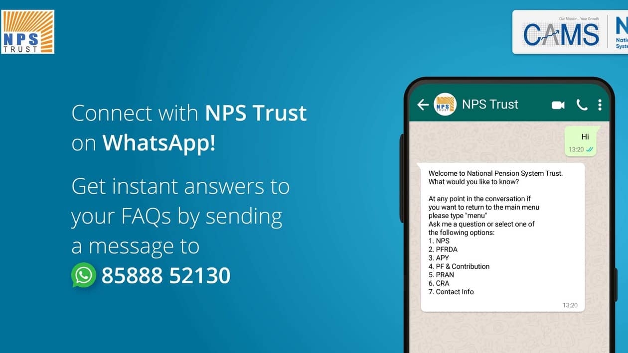 Now you seek answers to your queries on NPS through WhatsApp