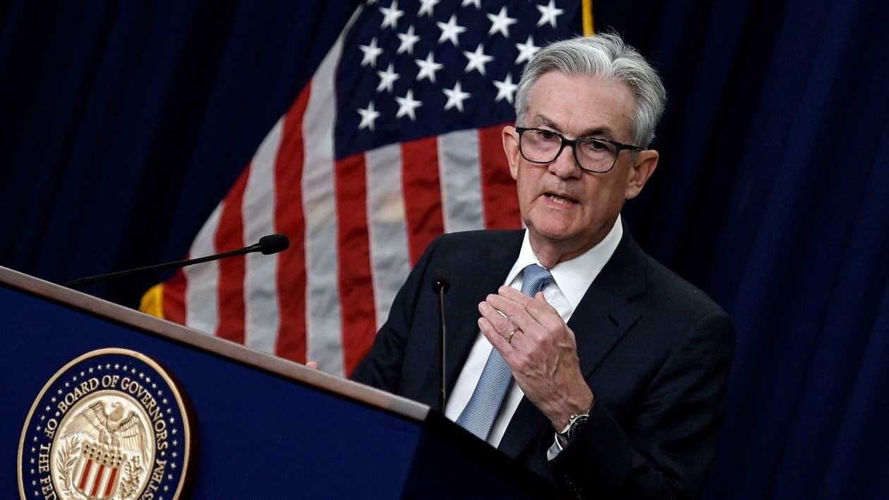 US Federal Reserve Chair Jerome Powell speaks during a news conference on interest rates, the economy and monetary policy actions, at the Federal Reserve Building in Washington, DC, June 15, 2022. (Photo by Olivier DOULIERY / AFP)