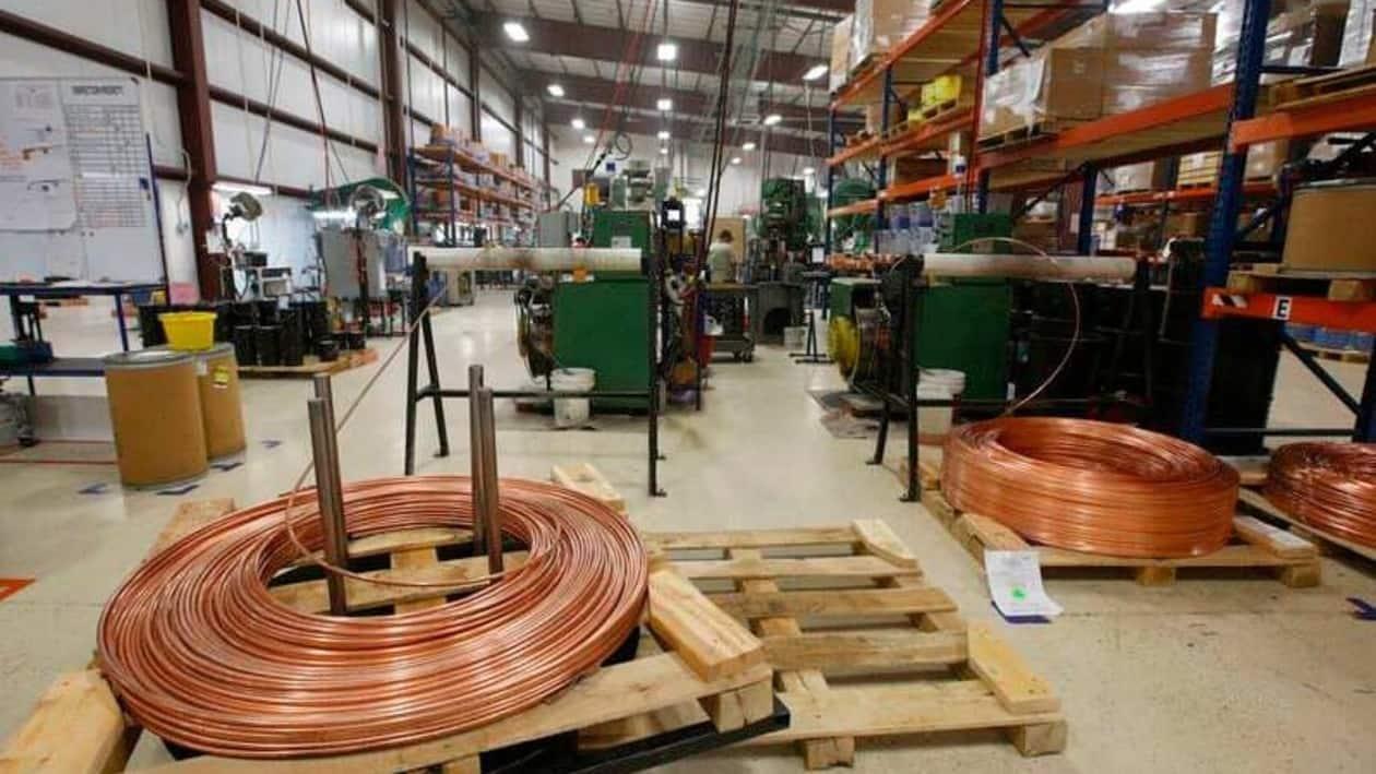FILE PHOTO: Large coppers coils are cut into lengths to start the process of manufacturing a bullet at Barnes Bullets in Mona, Utah, January 6, 2016. REUTERS/George Frey