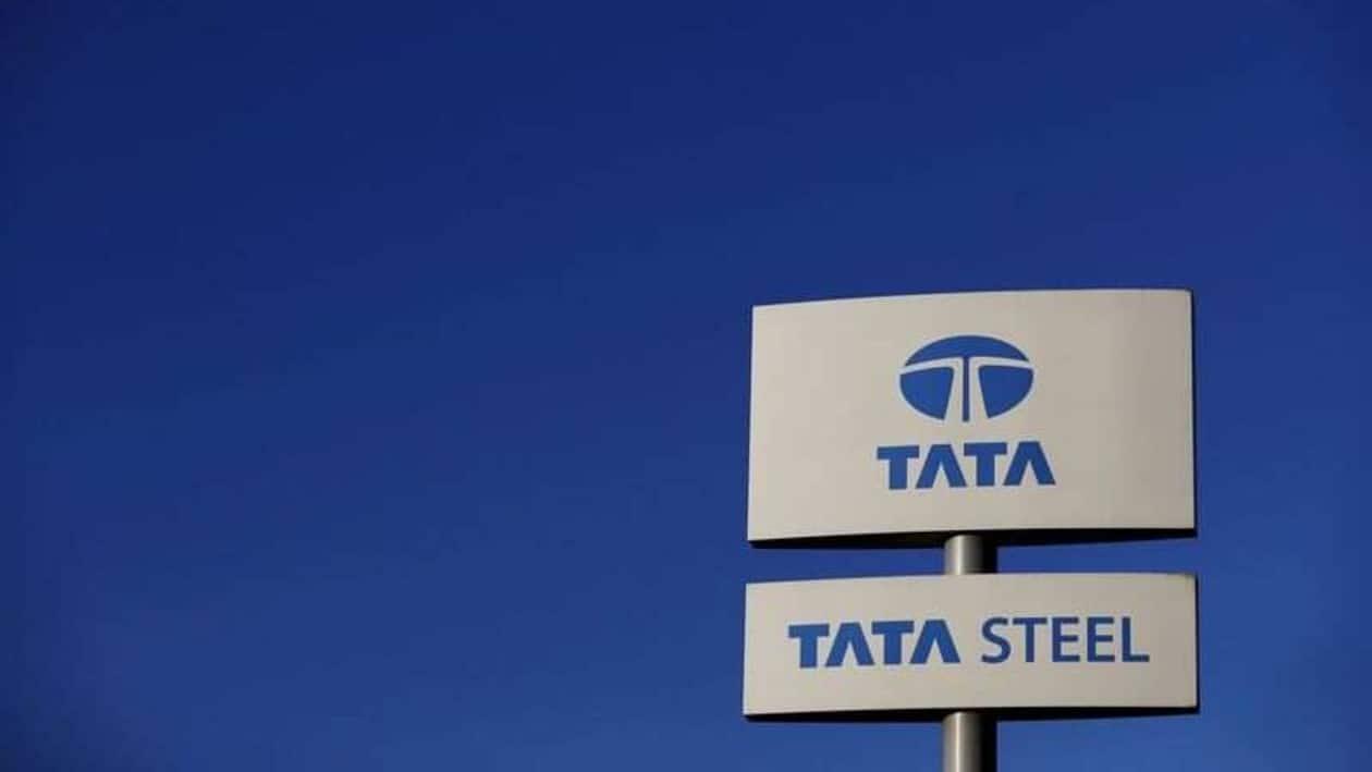 FILE PHOTO: A company logo is seen outside the Tata steelworks near Rotherham in Britain, March 30, 2016.    REUTERS/Phil Noble