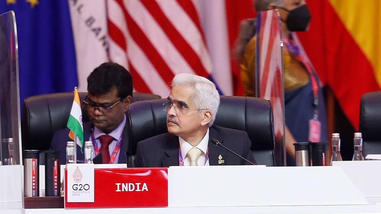 Governor of the Reserve Bank of India (RBI) Shaktikanta Das attends the G20 Finance Ministers and Central Bank Governors Meeting in Nusa Dua, Bali, Indonesia, Friday, July 15, 2022. Top financial officials from the Group of 20 leading rich and developing nations are gathering on the Indonesian island of Bali for meetings that begin Friday. AP/PTI(AP07_15_2022_000049A)