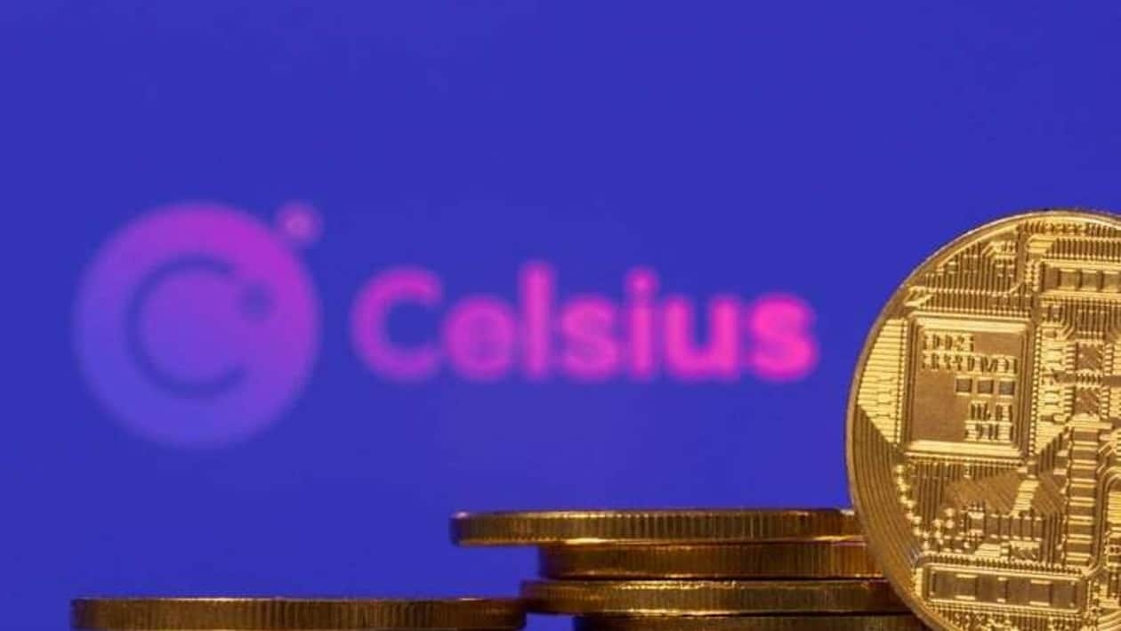 FILE PHOTO: Celsius logo and representation of cryptocurrencies are seen in this illustration taken, July 7, 2022. REUTERS/Dado Ruvic/Illustrations