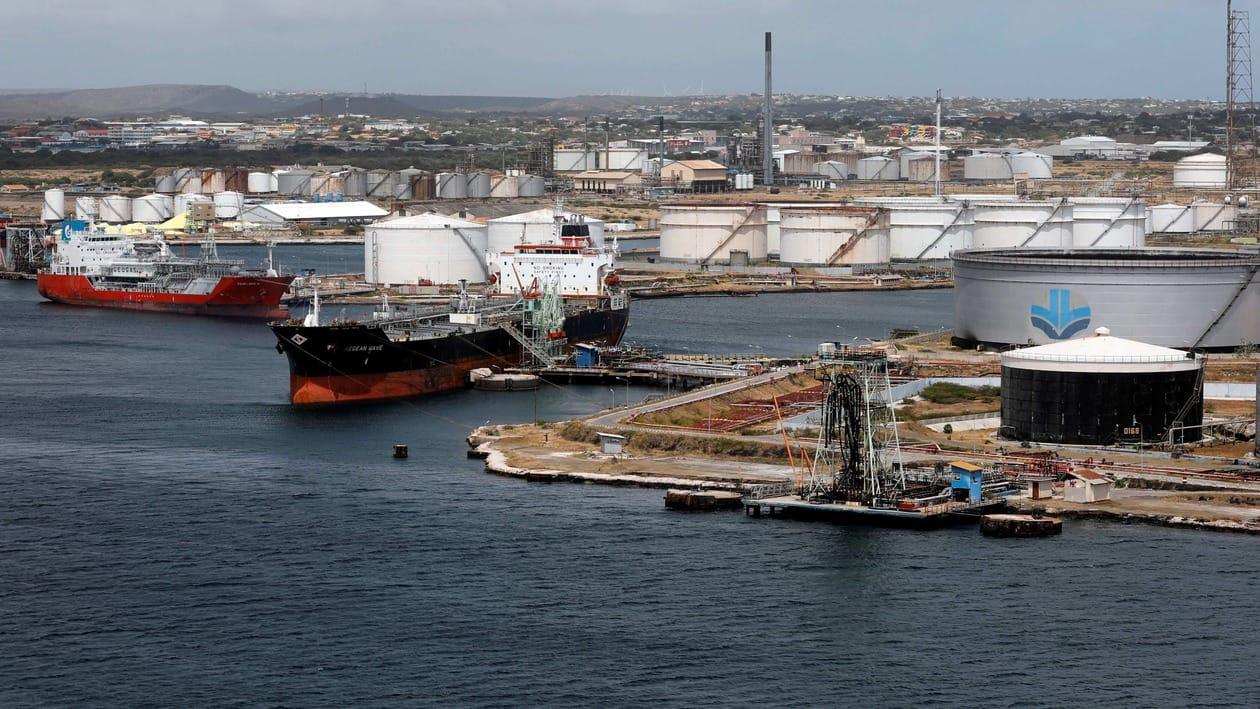 FILE PHOTO: Crude oil tankers are docked at Isla Oil Refinery PDVSA terminal in Willemstad on the island of Curacao, February 22, 2019. REUTERS/Henry Romero/File Photo