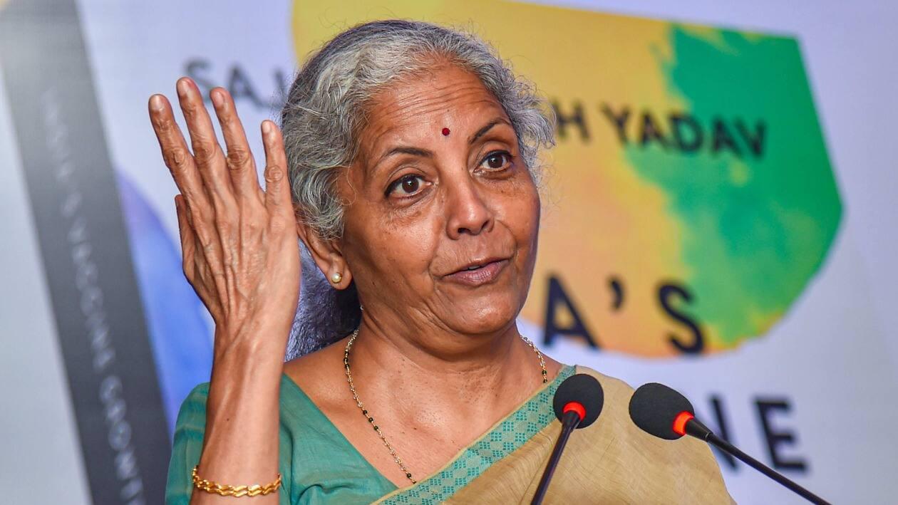 New Delhi: Union Finance Minister Nirmala Sitharaman addresses during the launch of the book 'India's Vaccine Growth Story: From Cowpox to Vaccine Maitri' by Ministry of Finance, Additional Secretary Sajjan Singh Yadav during a function, in New Delhi, Wednesday, Aug 17, 2022. (PTI Photo/ Shahbaz Khan)(PTI08_17_2022_000125A)