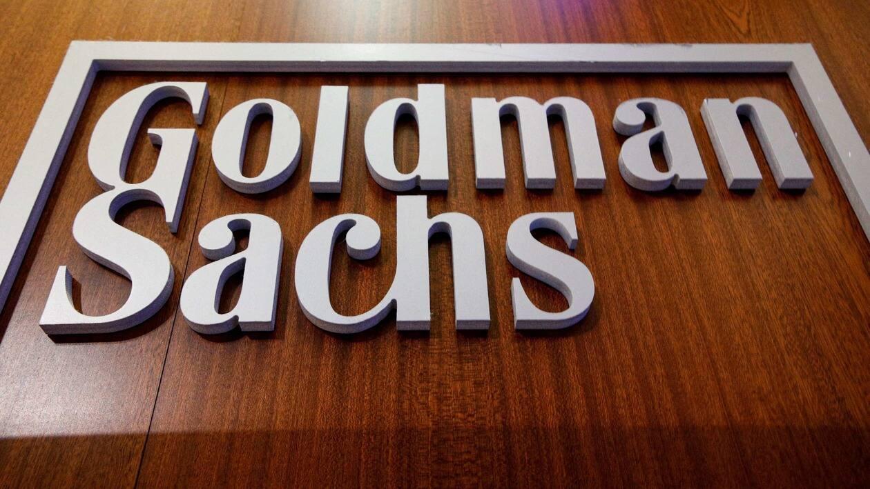 FILE PHOTO: The Goldman Sachs company logo is on the floor of the New York Stock Exchange (NYSE) in New York City, U.S., July 13, 2021.  REUTERS/Brendan McDermid/File Photo