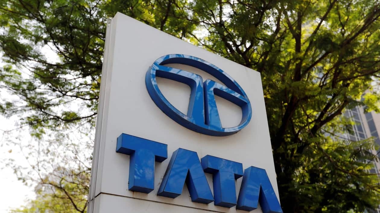 FILE PHOTO: A Tata Motors logo is pictured outside the company showroom in Mumbai, India February 5, 2018. REUTERS/Danish Siddiqui/File Photo