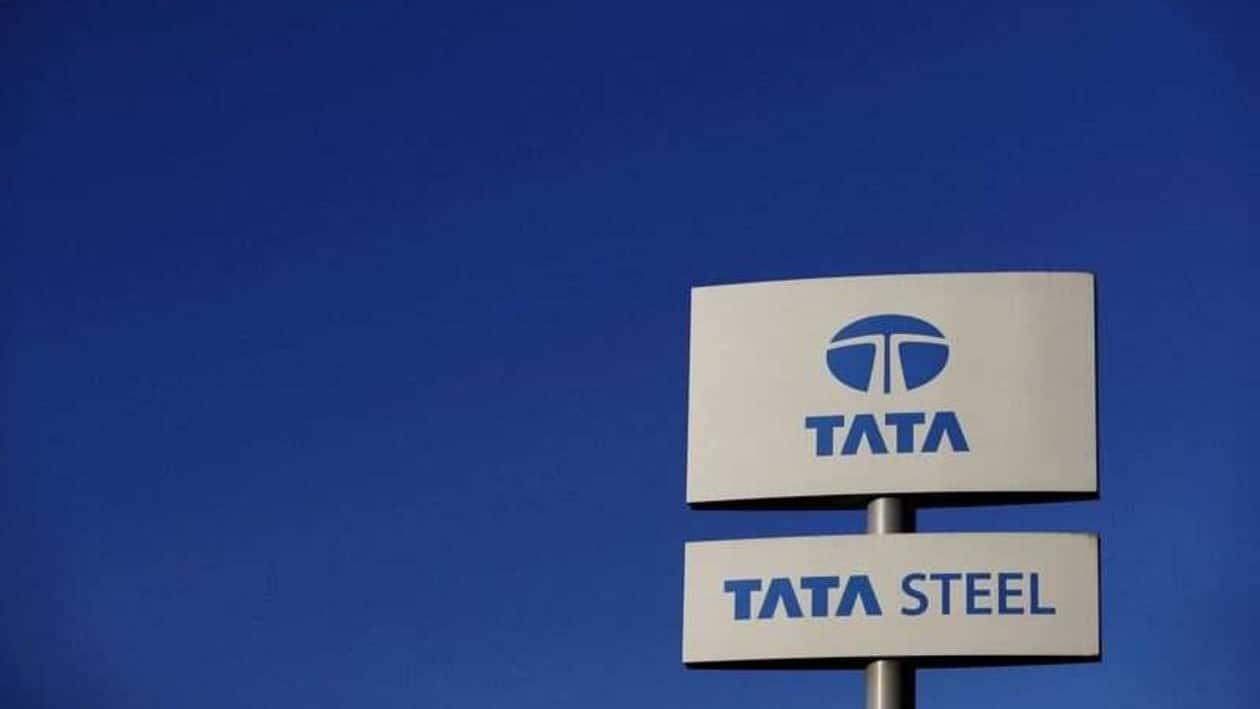 FILE PHOTO: A company logo is seen outside the Tata steelworks near Rotherham in Britain, March 30, 2016.    REUTERS/Phil Noble/File Photo