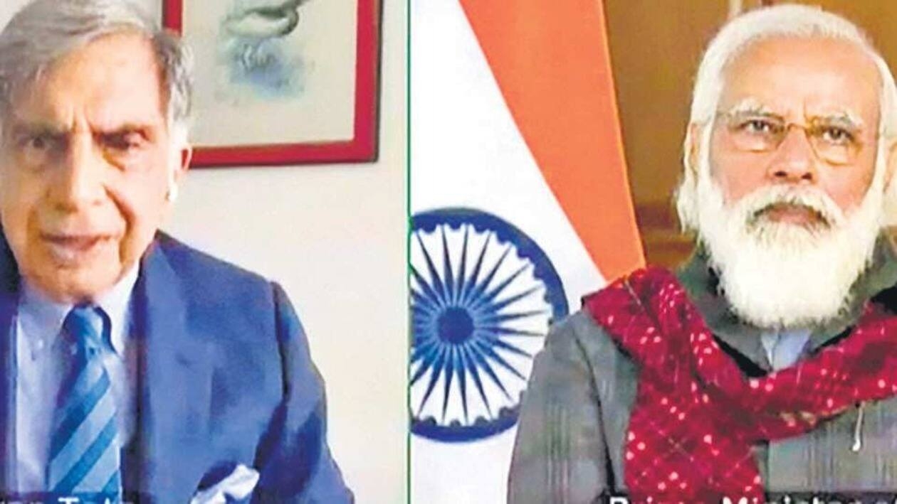 Prime Minister Narendra Modi interacts with veteran industrialist Ratan Tata via video conferencing in 2020. (PTI File Photo)