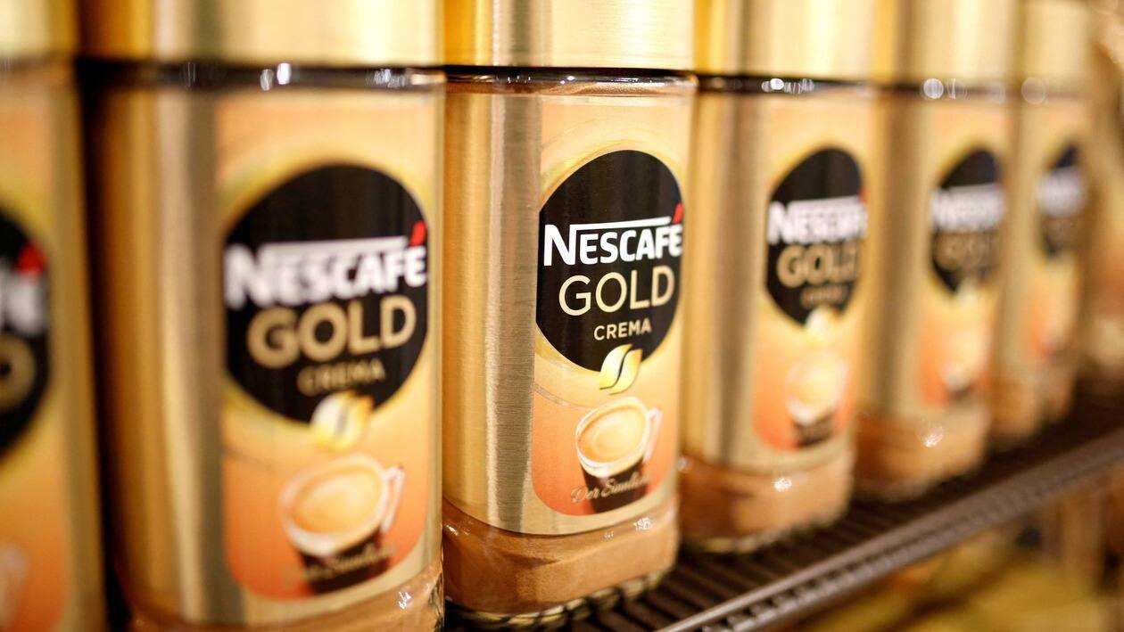 FILE PHOTO: Jars of Nescafe Gold coffee by Nestle are pictured in the supermarket of Nestle headquarters in Vevey, Switzerland, February 13, 2020. REUTERS/Pierre Albouy/File Photo
