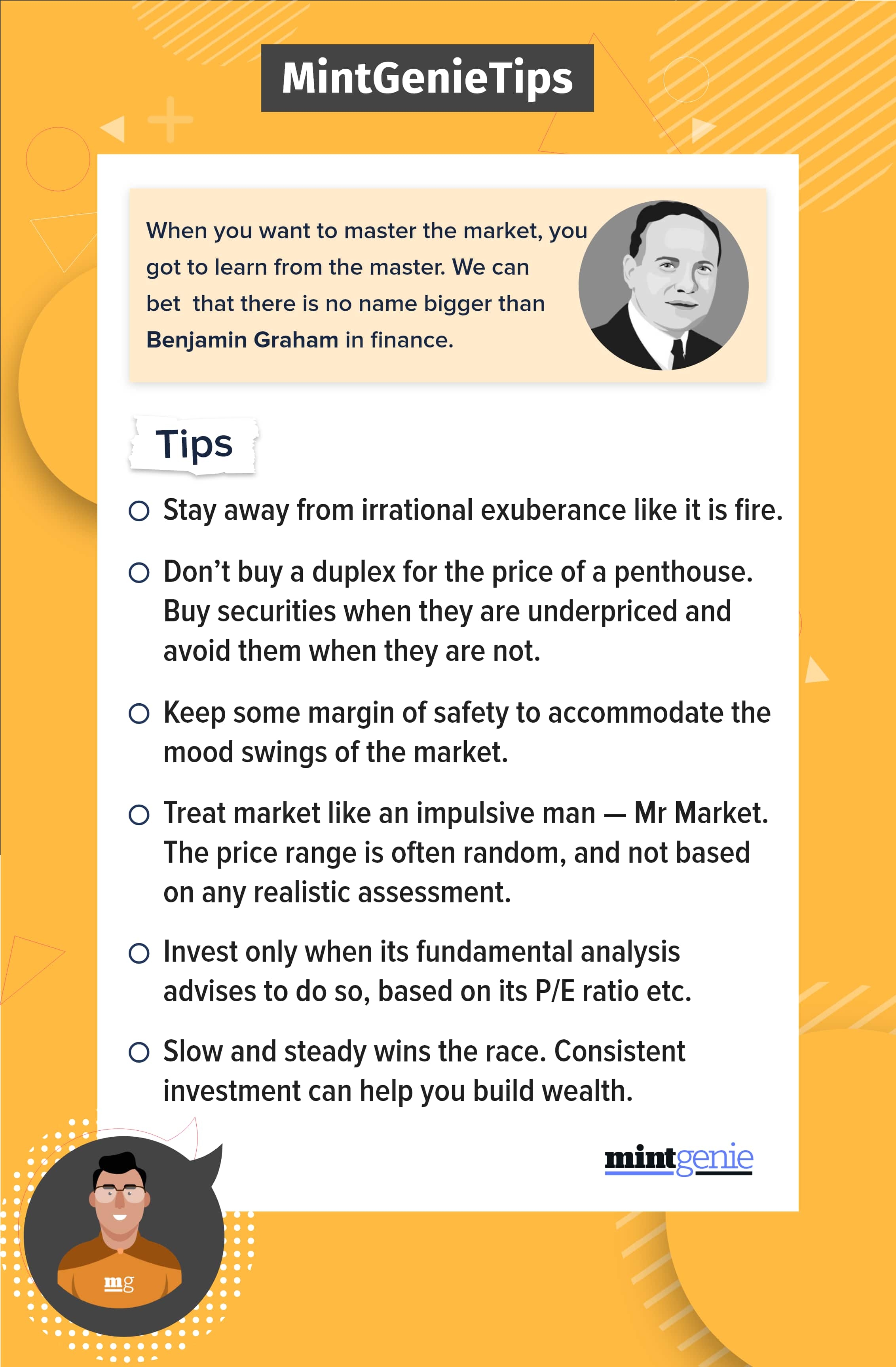These are some of the tips given by ace investor Benjamin Graham. &nbsp;