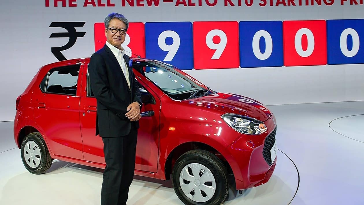 New Delhi: Maruti Suzuki India (MSIL) MD & CEO Hisashi Takeuchi at the launch of the new Alto K10, in New Delhi, Thursday, Aug 18, 2022. (PTI Photo/Vijay Verma)  (PTI08_18_2022_000048B)