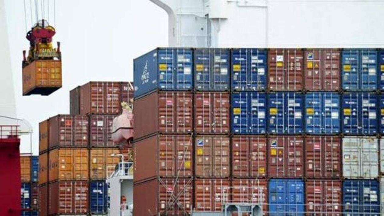 India’s goods exports in December declined by 12.2% to $34.48 billion on an annualised basis and imports fell by 3.46% to $58.24 billion, mainly due to global headwinds. (AP)