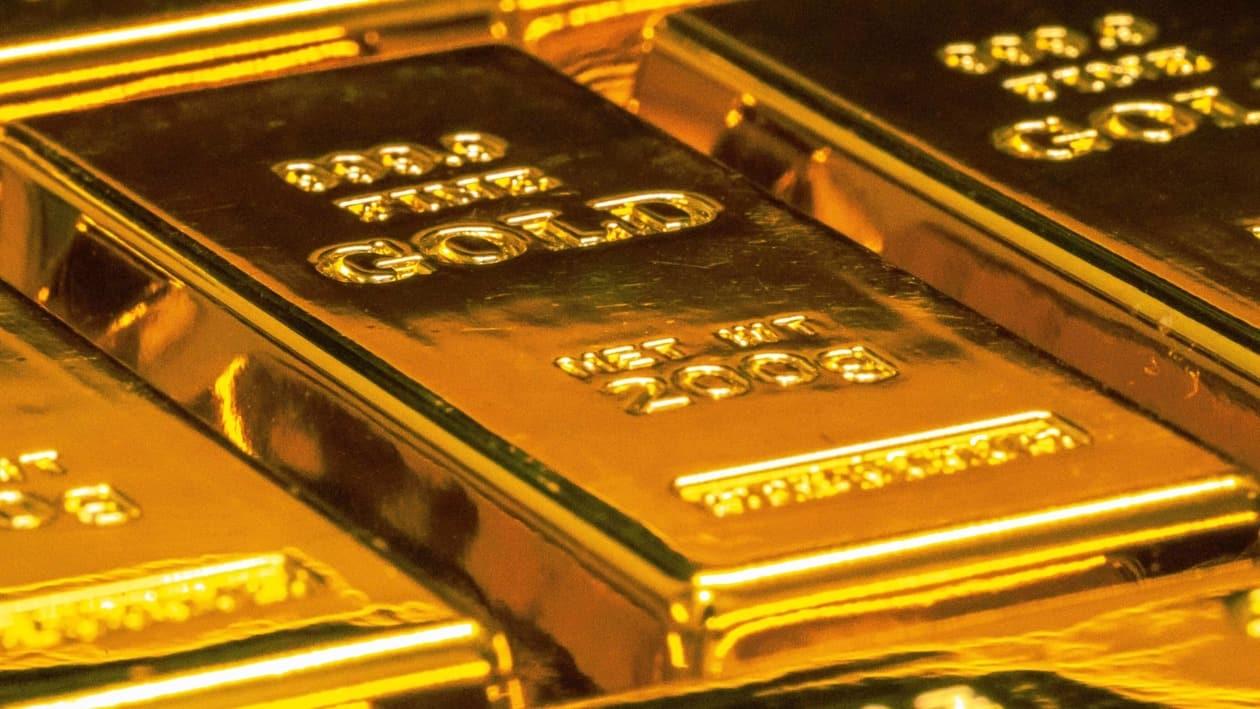 Gold prices dropped on Monday after a surprise cut in OPEC+ crude production was announced over the weekend. 
