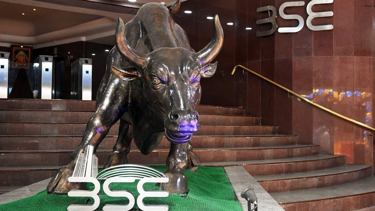 Mumbai, Oct 10 (ANI): A view of the bull statue during the listing ceremony of the 400th company on the BSE Small and Medium Enterprises (SME) platform, at the Bombay Stock Exchange (BSE), in Mumbai on Monday. (ANI Photo)